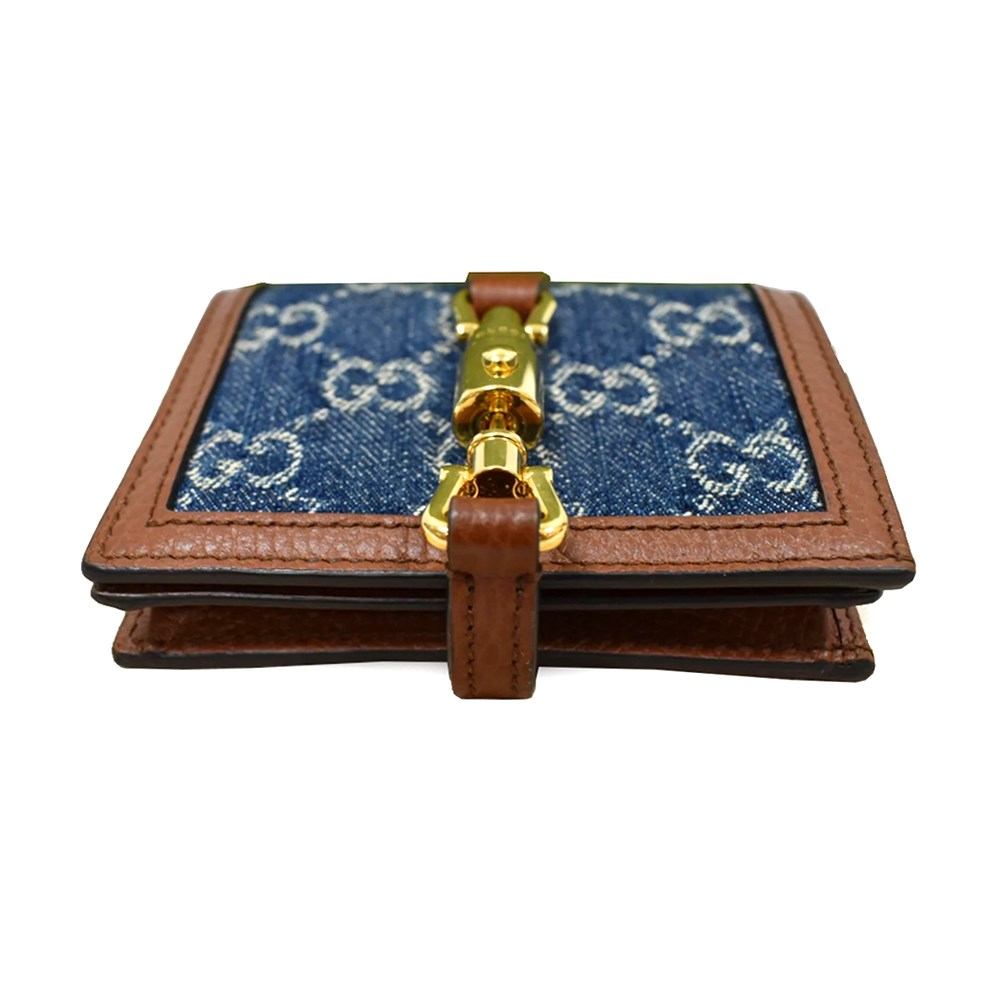 【GUCCI 】 645536 經典Jackie 1961系列對開零錢袋短夾(藍色)