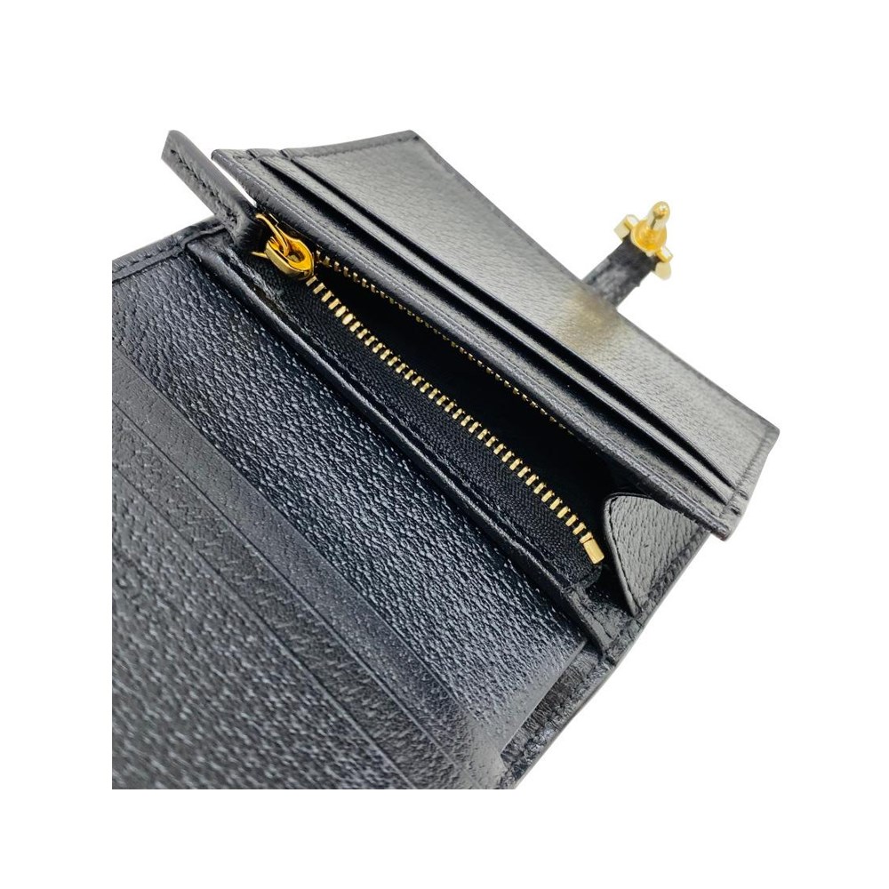 【GUCCI 】 645536 經典Jackie 1961系列對開零錢袋短夾(黑色)