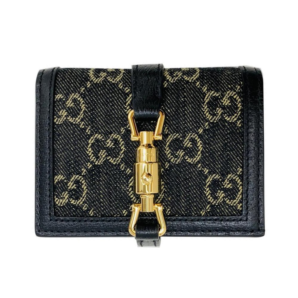【GUCCI 】 645536 經典Jackie 1961系列對開零錢袋短夾(黑色)