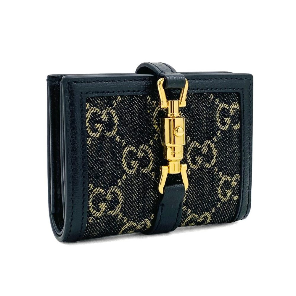 【GUCCI 】 645536 經典Jackie 1961系列對開零錢袋短夾(黑色)