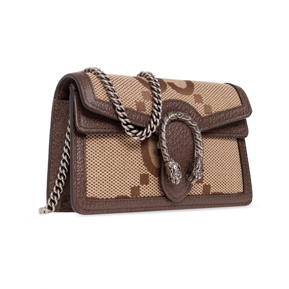 【  GUCCI 古馳  】476432 經典Dionysus系列GG Jumbo帆布迷你酒神斜背包(棕色)