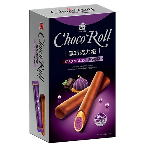 義美-黑巧克力捲(香芋慕斯)137g