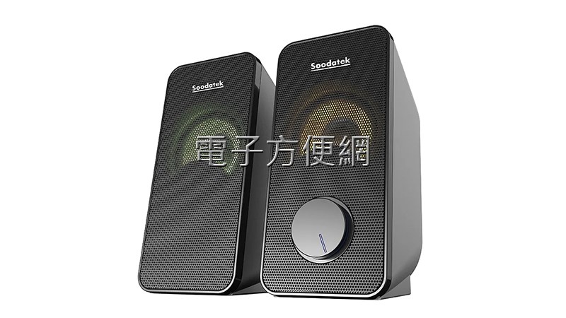 Soodatek 2.0聲道炫彩LED多媒體喇叭 SS0320-V202MLBK