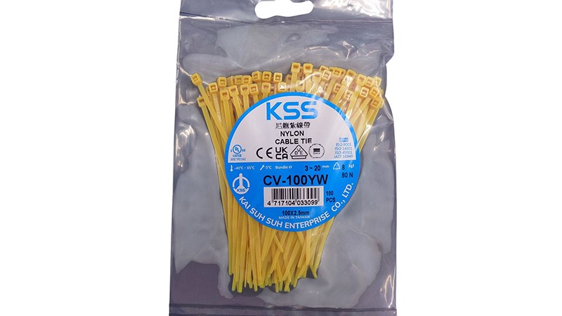 凱士士 KSS 尼龍紮線帶 黃色 100入 CV-100YW