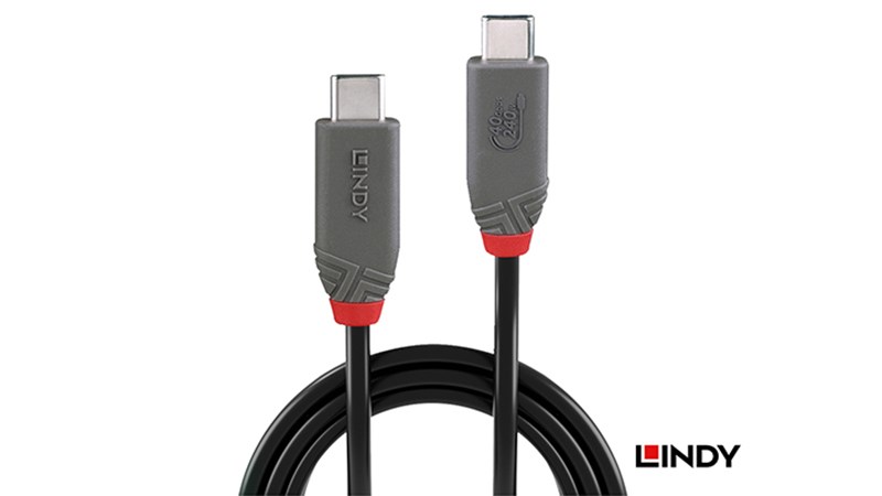 LINDY 林帝 USB4 Gen3x2 Type-C公to公 PD240W傳輸線 0.8m 36956