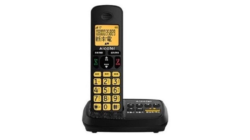 ALCATEL 阿爾卡特 中文顯示數位無線答錄話機TA500TW 黑色 數位電話
