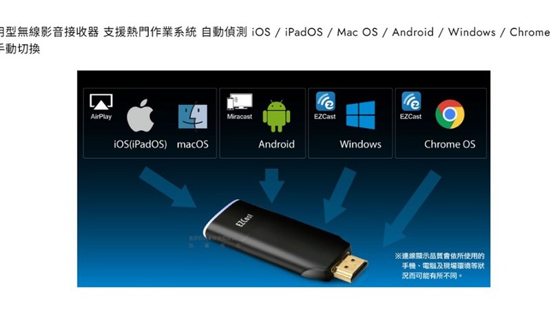 UPMOST EZCast 2 萬用型無線影音接收器 雙頻版