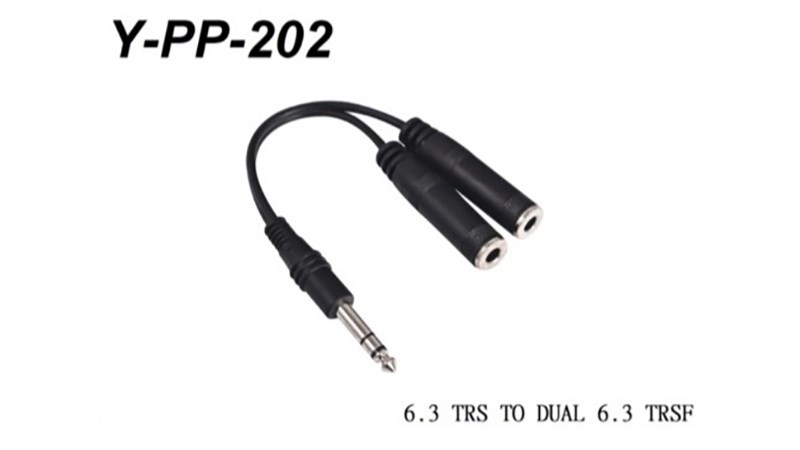 Stander Y-PP-202 6.3mm 立體聲公頭轉 兩個 6.3mm 母頭音源訊號分接線