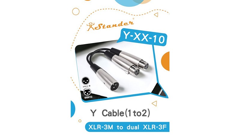 Stander Y-XX-10 XLR 公頭轉 兩個 XLR 母頭音源訊號分接線 麥克風分接線