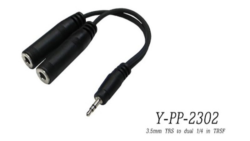 Stander Y-PP-2302 3.5mm 立體聲公頭轉 兩個 6.3mm 母頭音源訊號分接線