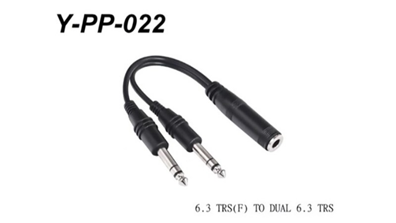 Stander Y-PP-022 立體聲 6.3mm 母頭轉(兩個) 6.3mm 公頭音源訊號分接線