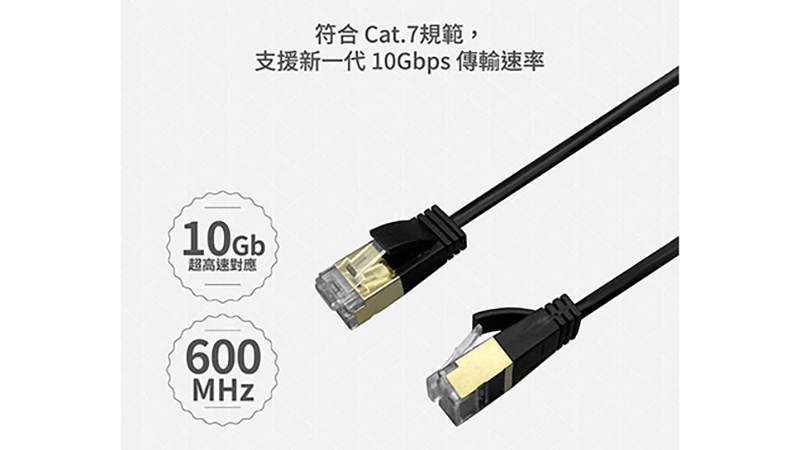 SOODATEK CAT.7 FFTP 雙遮蔽超高速網路線1米/SLAN7-PC100BL