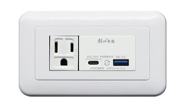 朝日電工 P-USB-UR082 埋入式PD20W+QC3.0附單接地插組