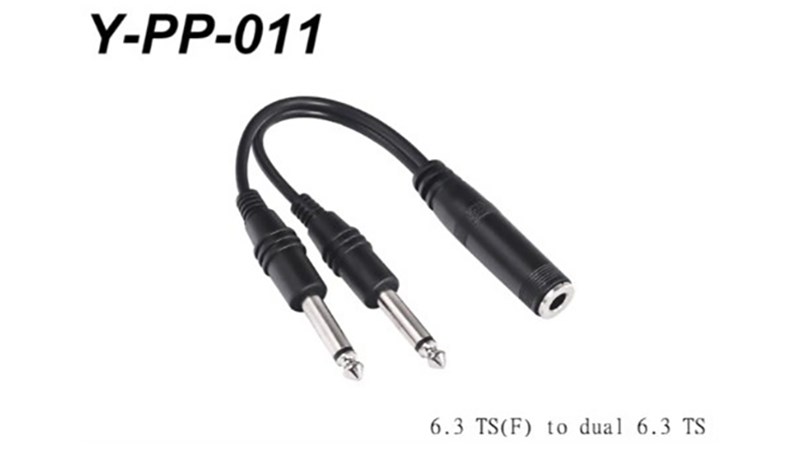 Stander Y-PP-011 單聲道 6.3mm 母頭轉(兩個) 6.3mm 公頭音源訊號分接線