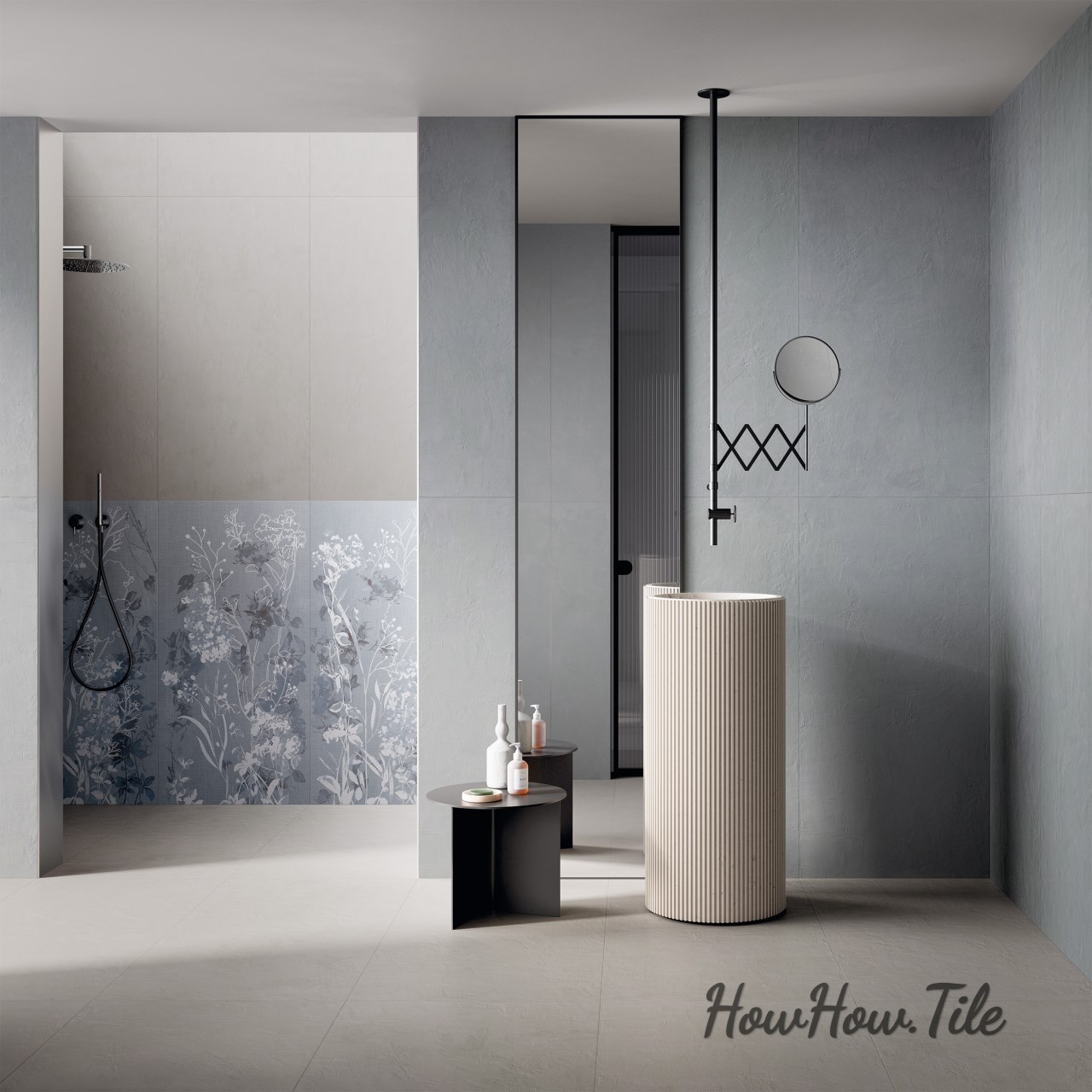 義大利進口  春妮花磚vs純色素磚 (60*120cm) RJ4900-9310