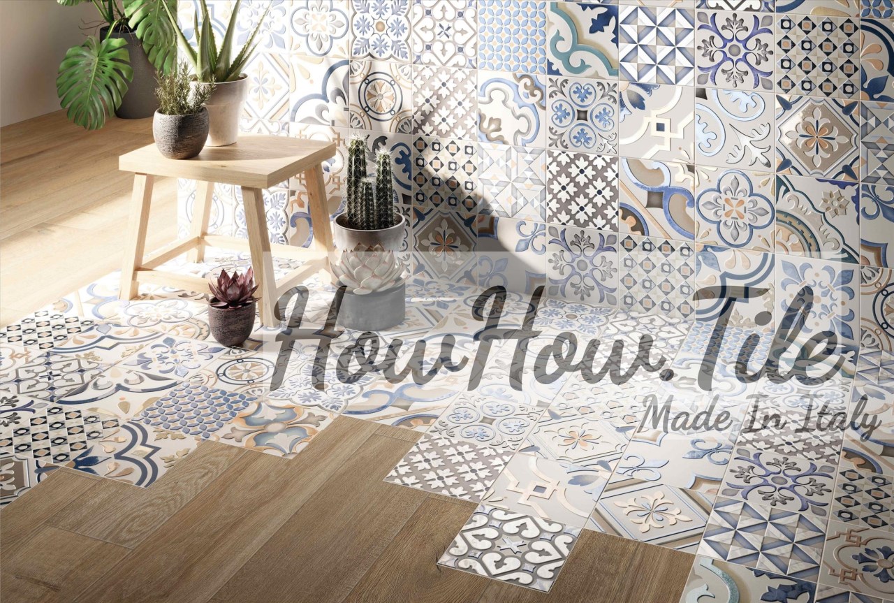 義大利 塞維亞單花 混搭花磚20x20 (RG368）