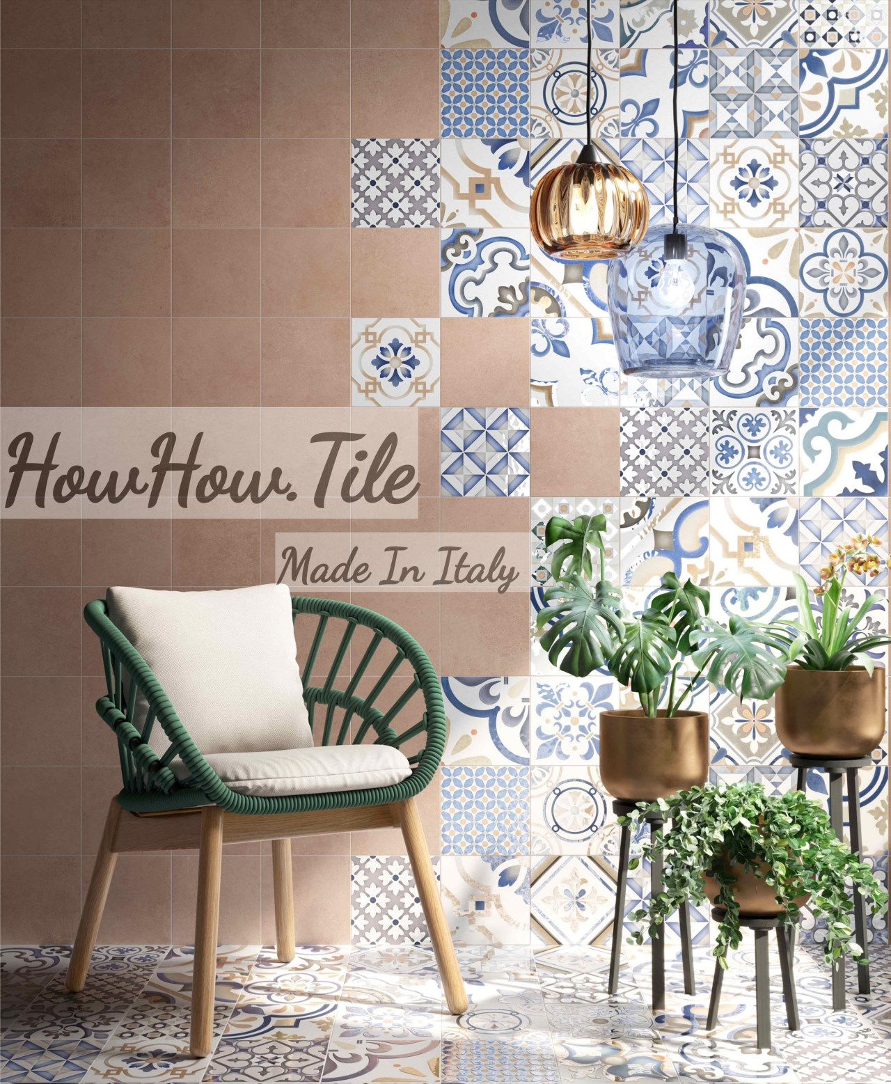 義大利 塞維亞單花 混搭花磚20x20 (RG368）