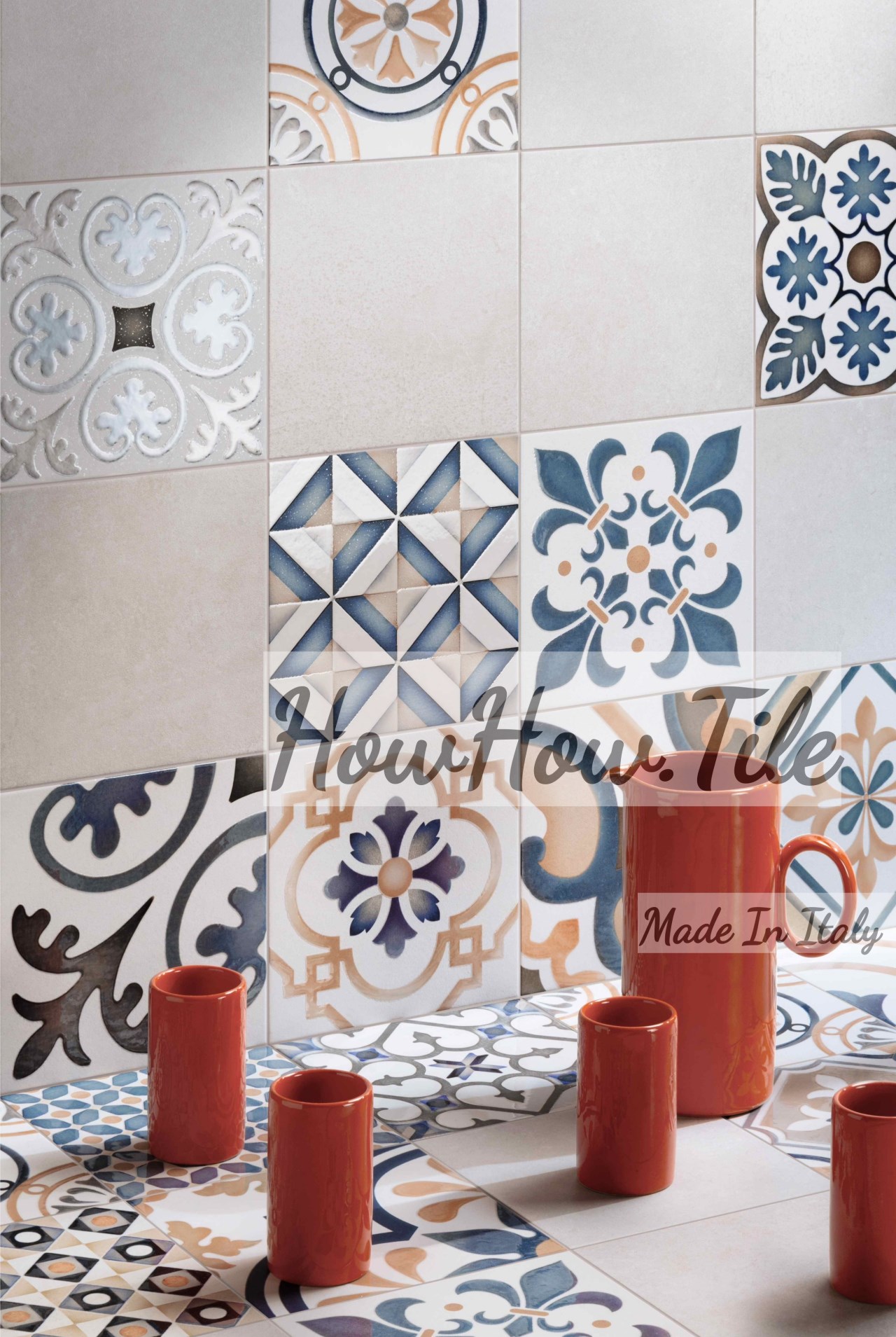 義大利 塞維亞單花 混搭花磚20x20 (RG368）