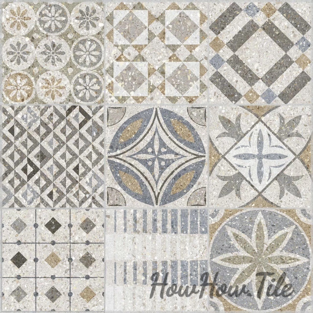 西班牙 文藝復古混搭花磚 三款60*60*0.9 HP1715