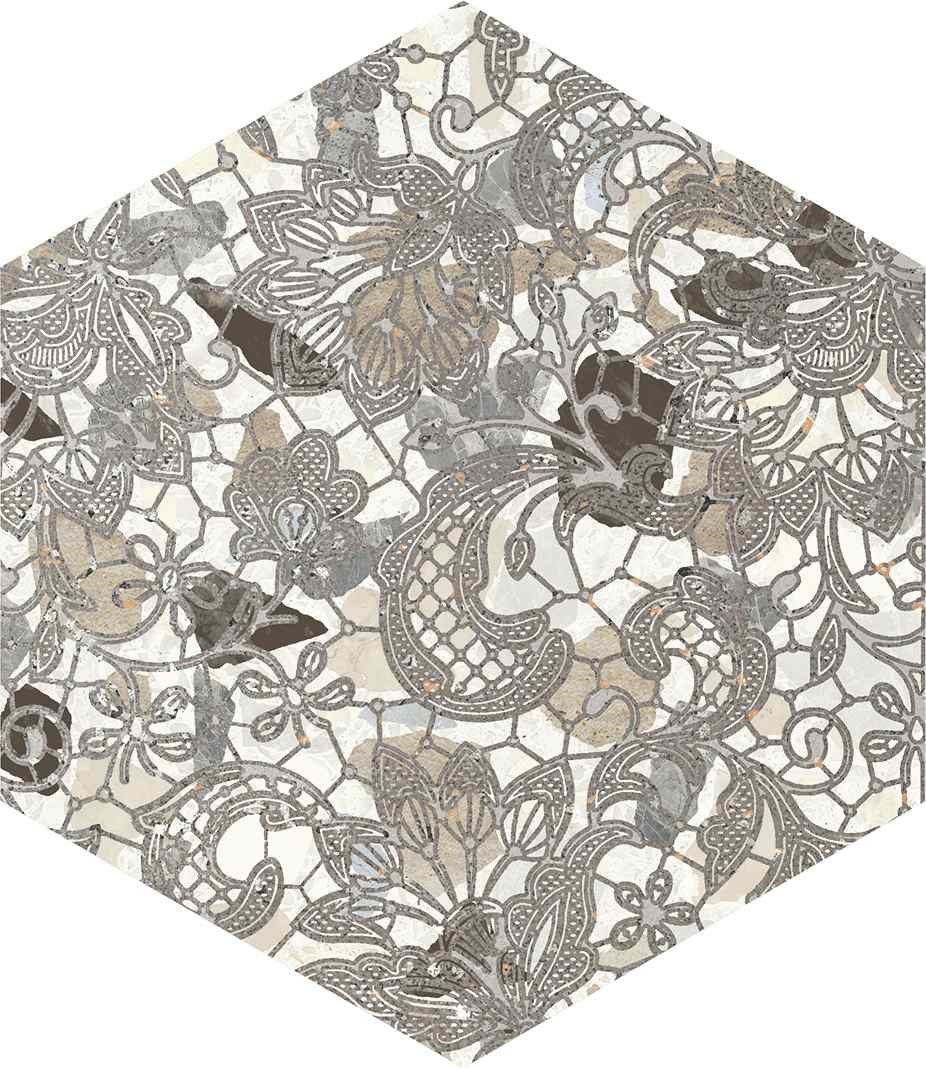 義大利 魔鏡六角素花磚  22*25cm RJ314