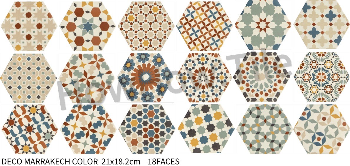 義大利 時色六角素花磚  18.2*21cm CH118-130