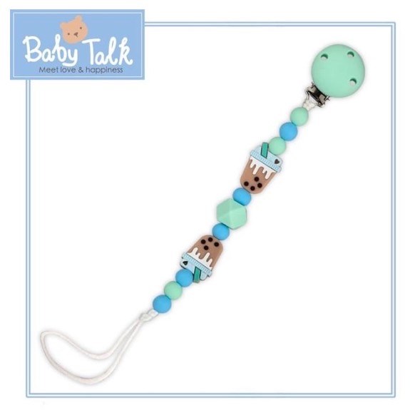 BABY TALK 防脫落矽膠奶嘴鏈小車車