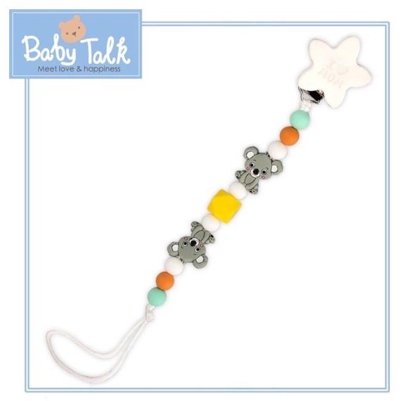 BABY TALK 防脫落矽膠奶嘴鏈小車車