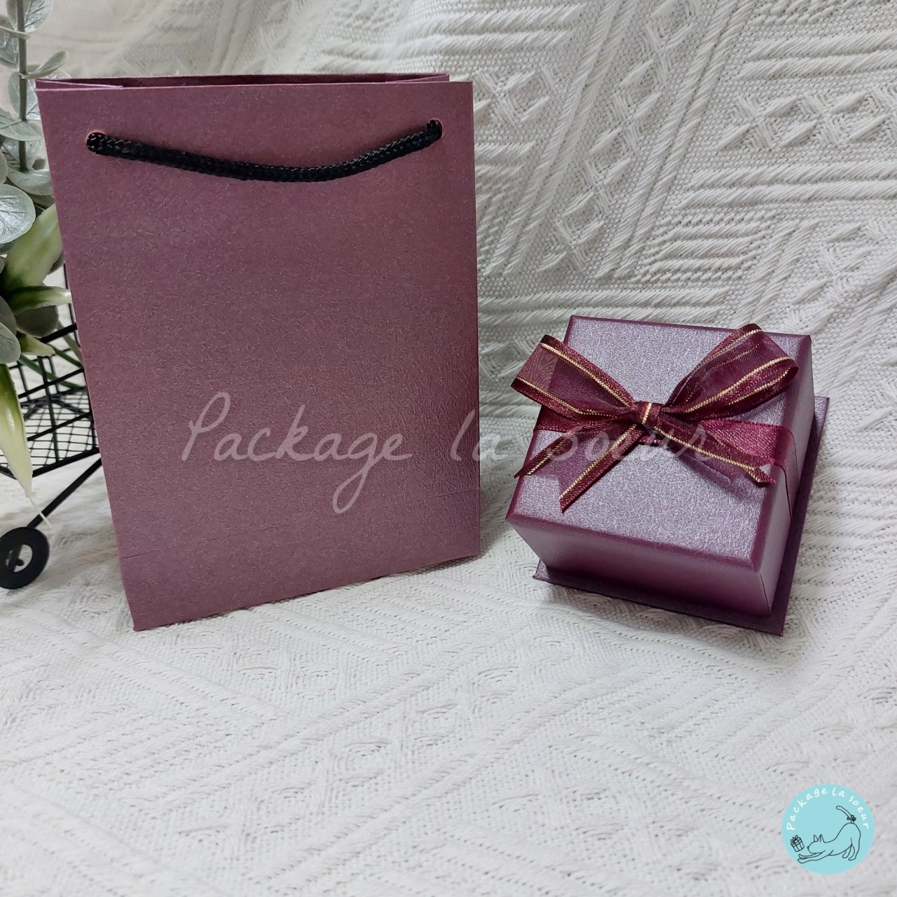 緞帶上下蓋多功能飾品盒-小