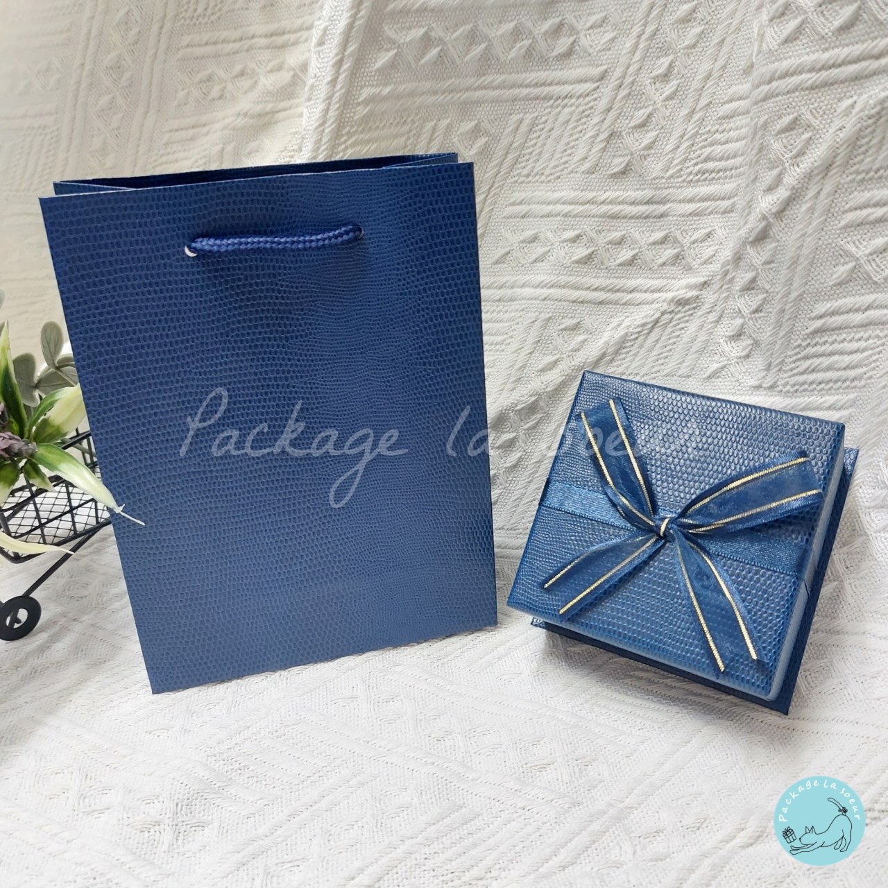 緞帶上下蓋多功能飾品盒-大
