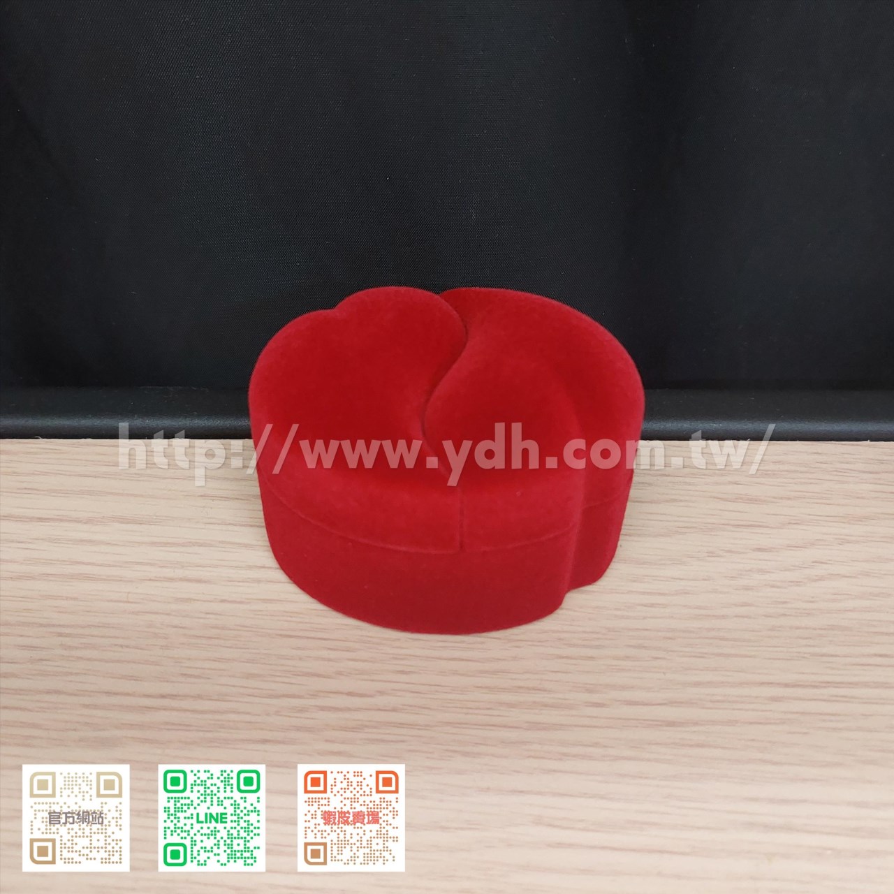 紅色雙心對戒盒