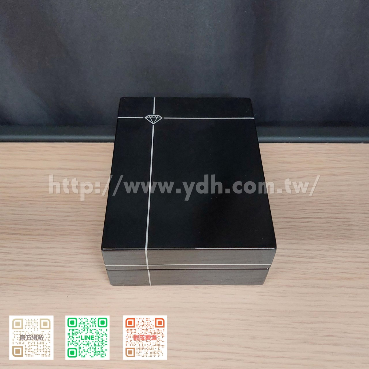 黑色烤漆木項鍊墜子盒
