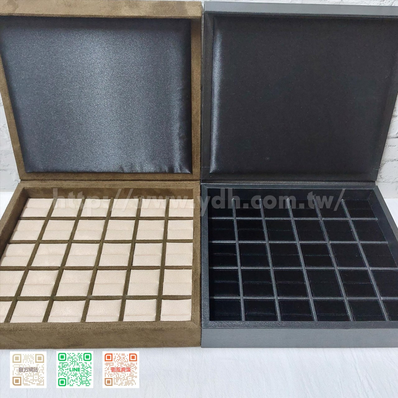 21x24公分30格磁鐵蓋戒指收納盒(紋路紙皮/麂皮)