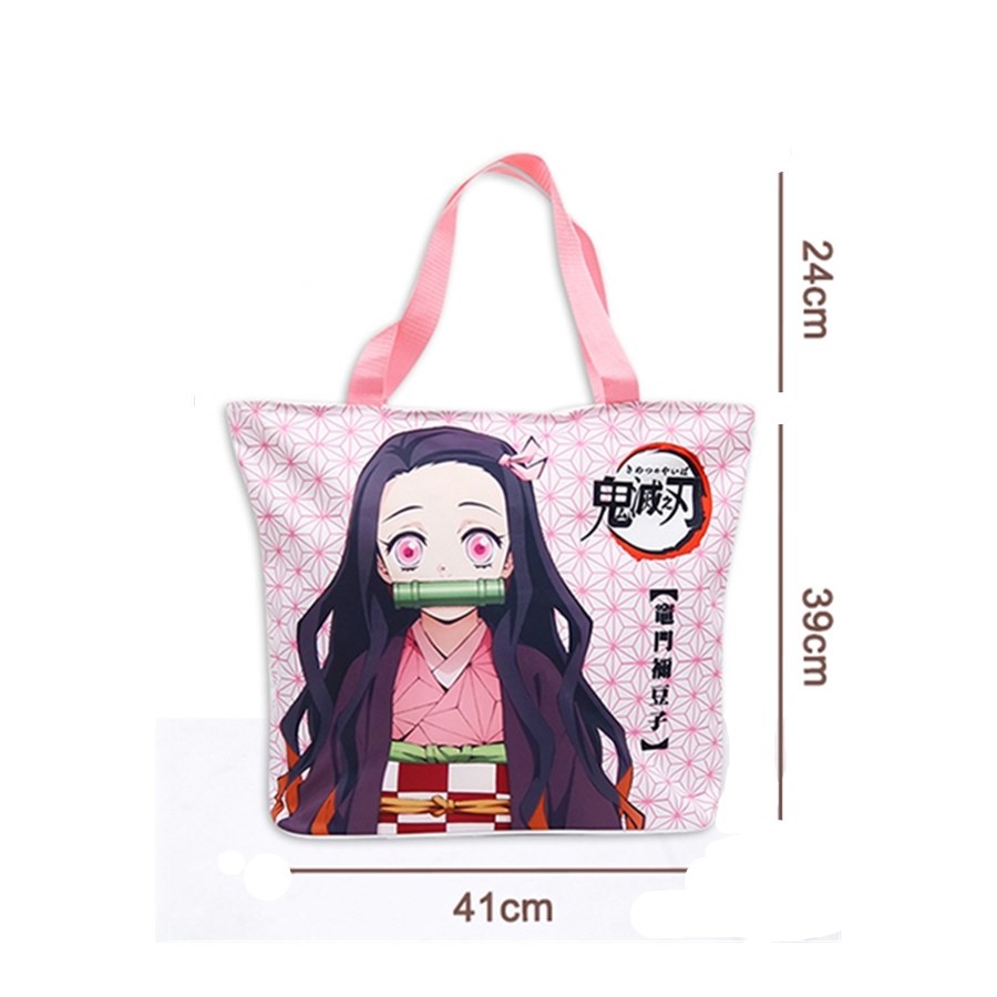 鬼滅之刃  (拉鍊)  橫式 帆布 大購物袋   4款    4713077262344  