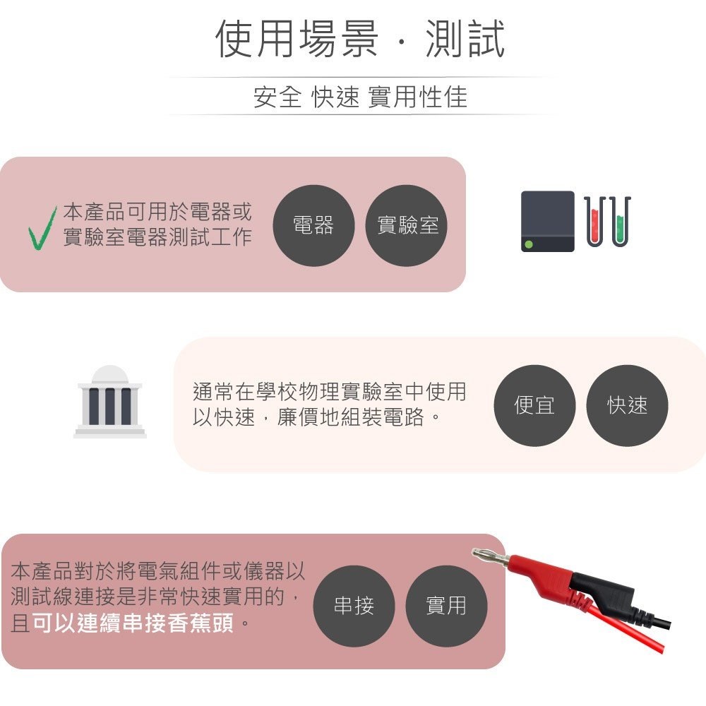 4mm單頭槍型可串接香蕉插頭 對 單頭鱷魚夾 30公分 綠色單條裝