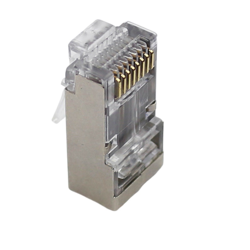 CAT6 8P8C  三叉網路頭 金屬遮蔽單排 50入