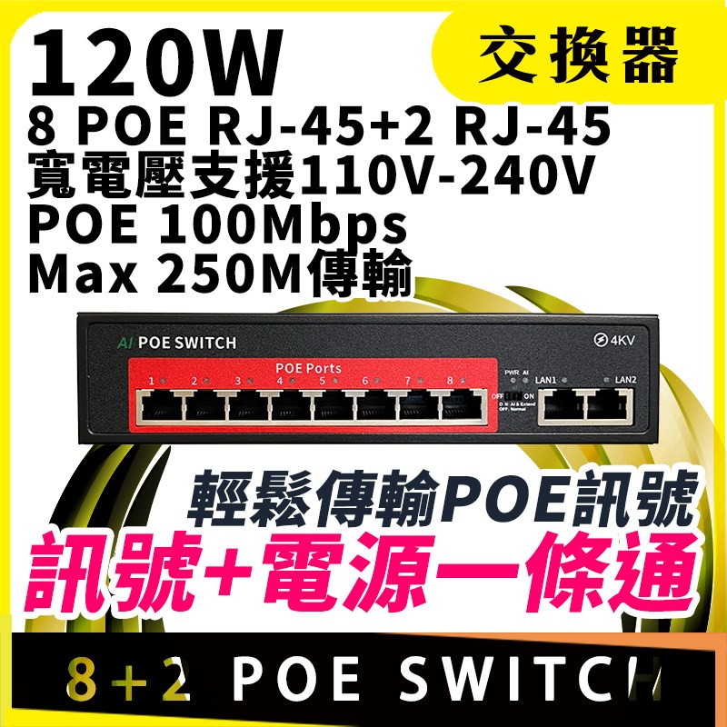 8+2 POE SWITCH 交換器