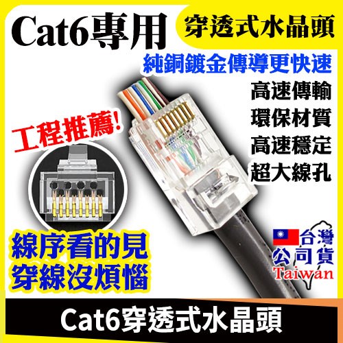 Cat6 穿透式 水晶頭