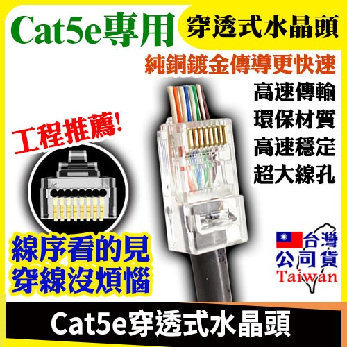 Cat5e 穿透式 水晶頭