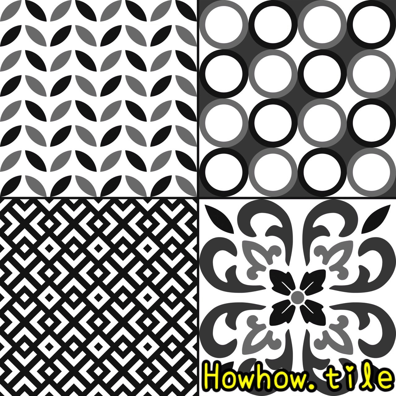 國產黑色調花磚(尺寸30*30)WM320