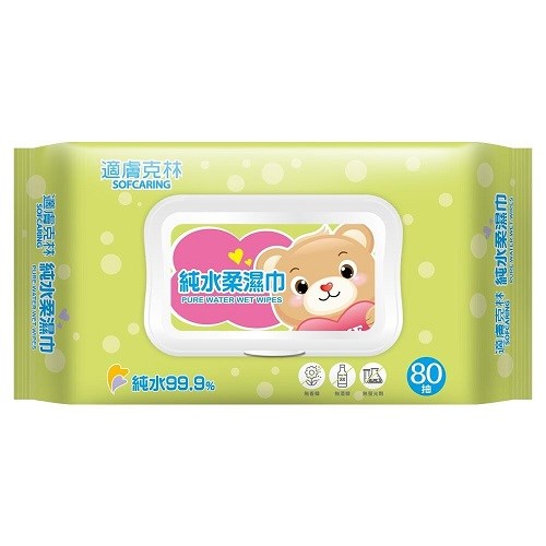 適膚克林純水濕巾80抽3包入