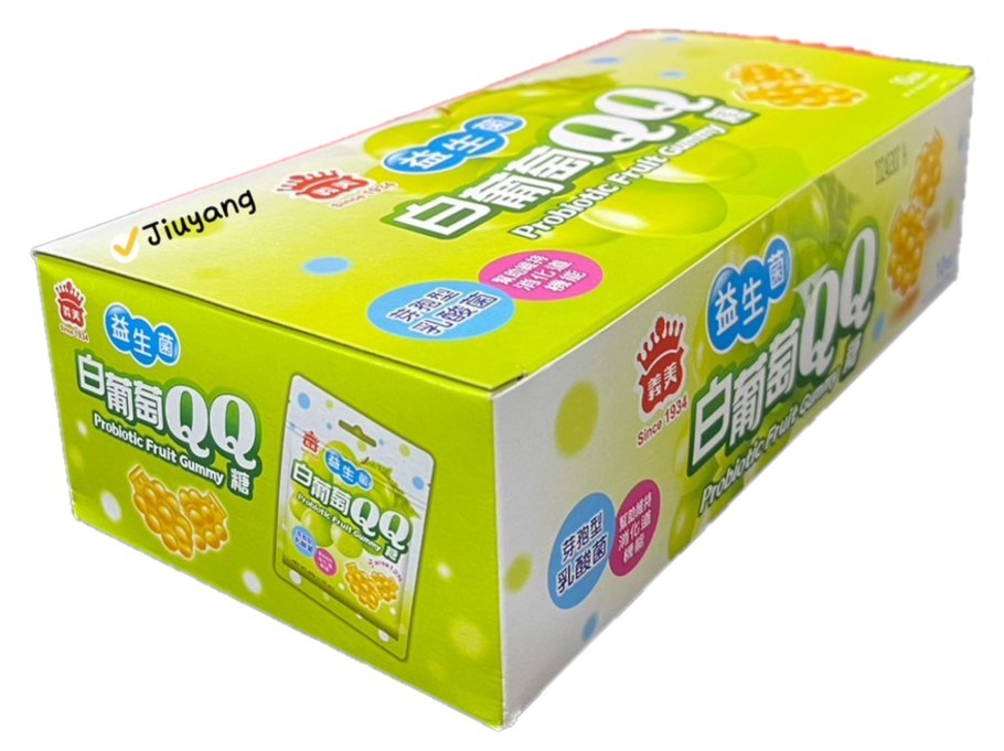義美益生菌白葡萄QQ糖(陳列盒50gX10入)