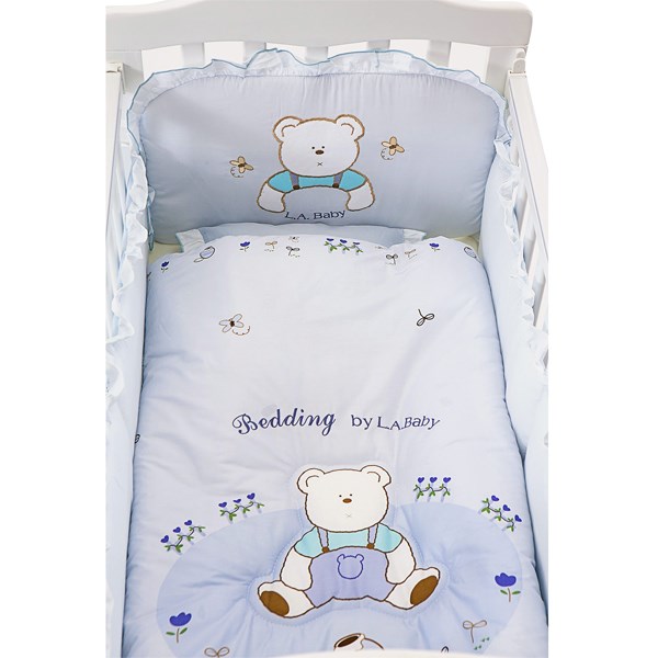 L.a.baby 田園巴黎純棉五件式 嬰兒寢具組