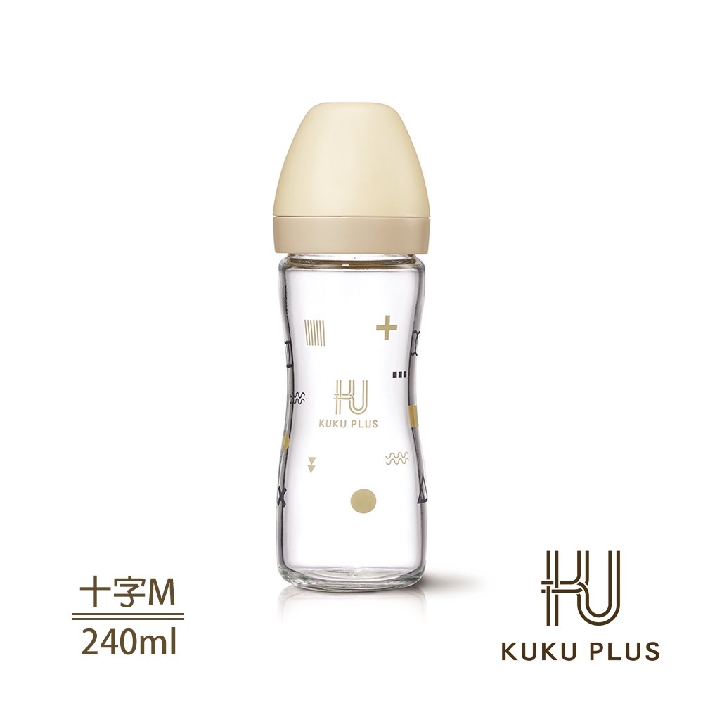 酷咕鴨 KUKU PLUS純真之瞳寬口玻璃奶瓶