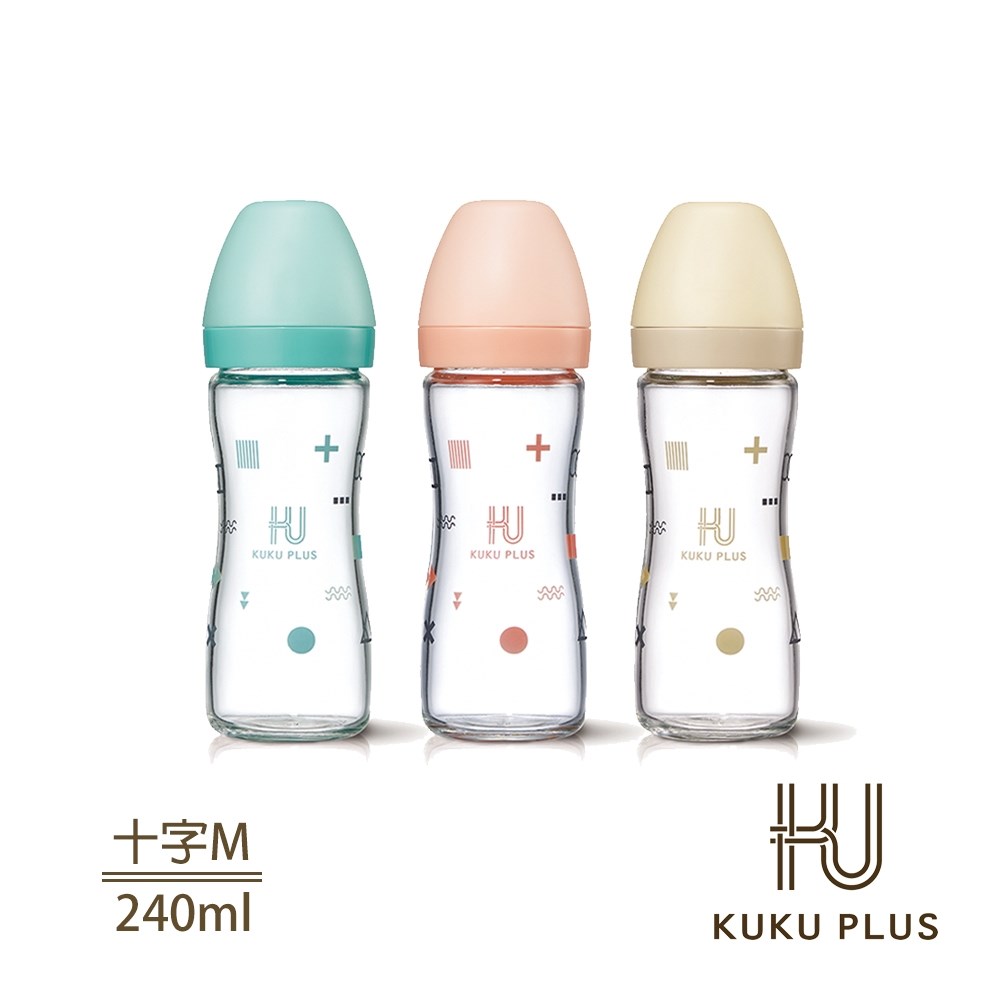 酷咕鴨 KUKU PLUS純真之瞳寬口玻璃奶瓶