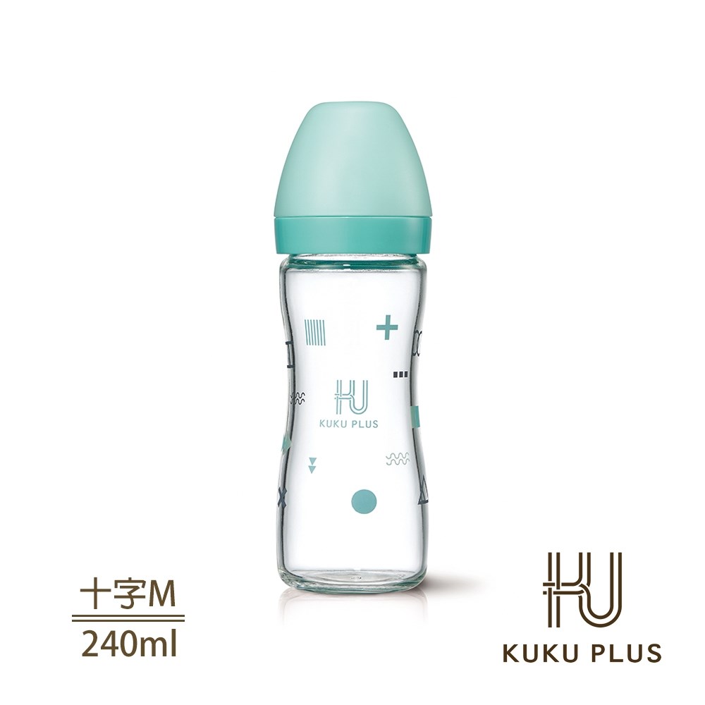 酷咕鴨 KUKU PLUS純真之瞳寬口玻璃奶瓶