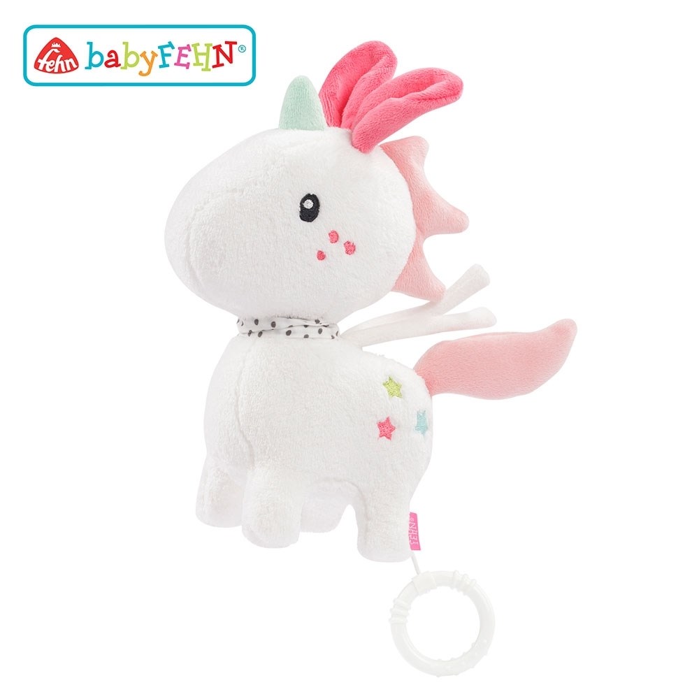 德國《baby FEHN 芬恩》小飛龍 甜心獨角獸 迷你拉環音樂鈴