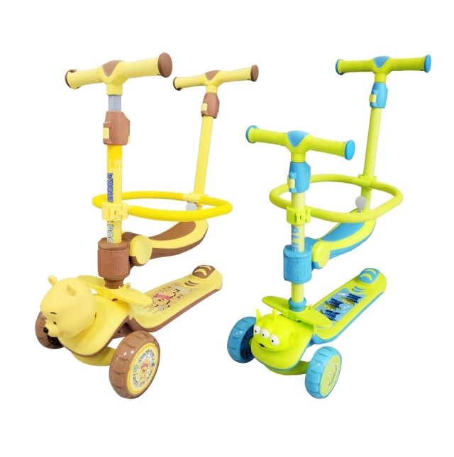 Disney 迪士尼 Mesuca 三眼怪/小熊維尼 四合一滑步/滑板車