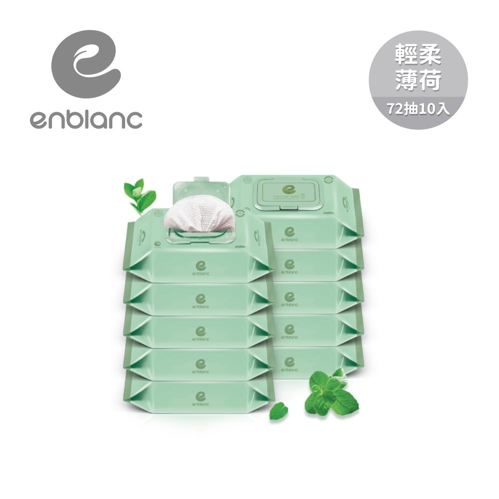 ENBLANC 韓國 銀離子抗菌 輕柔薄荷 有蓋大包純水濕紙巾