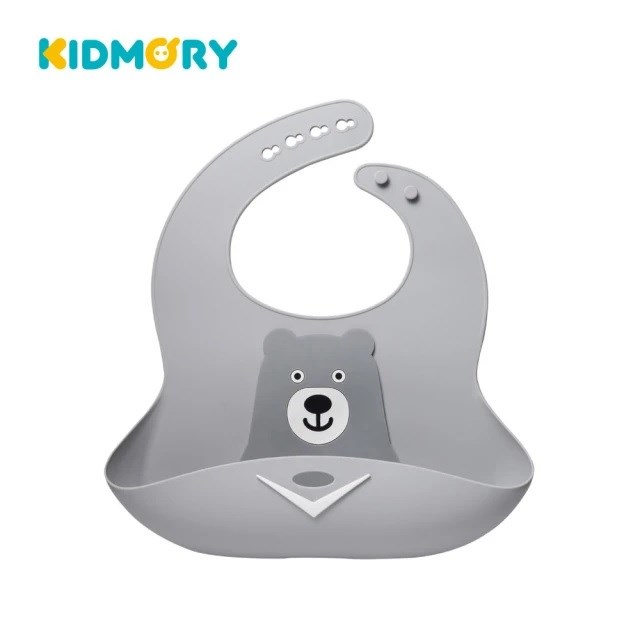  KIDMORY 矽膠寬口圍兜-2色可選