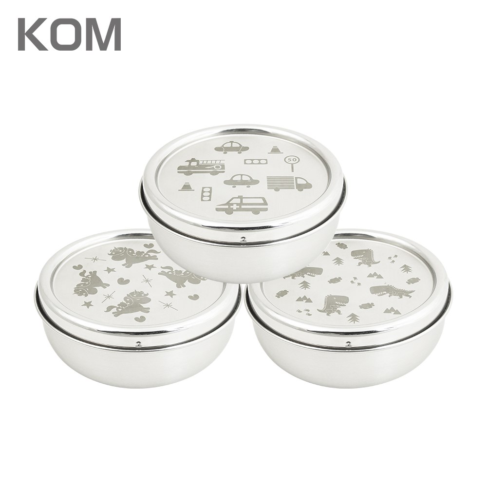 KOM 316不鏽鋼隔熱兒童碗1入-不鏽鋼11.5cm/台灣製 (附匙款式隨機)